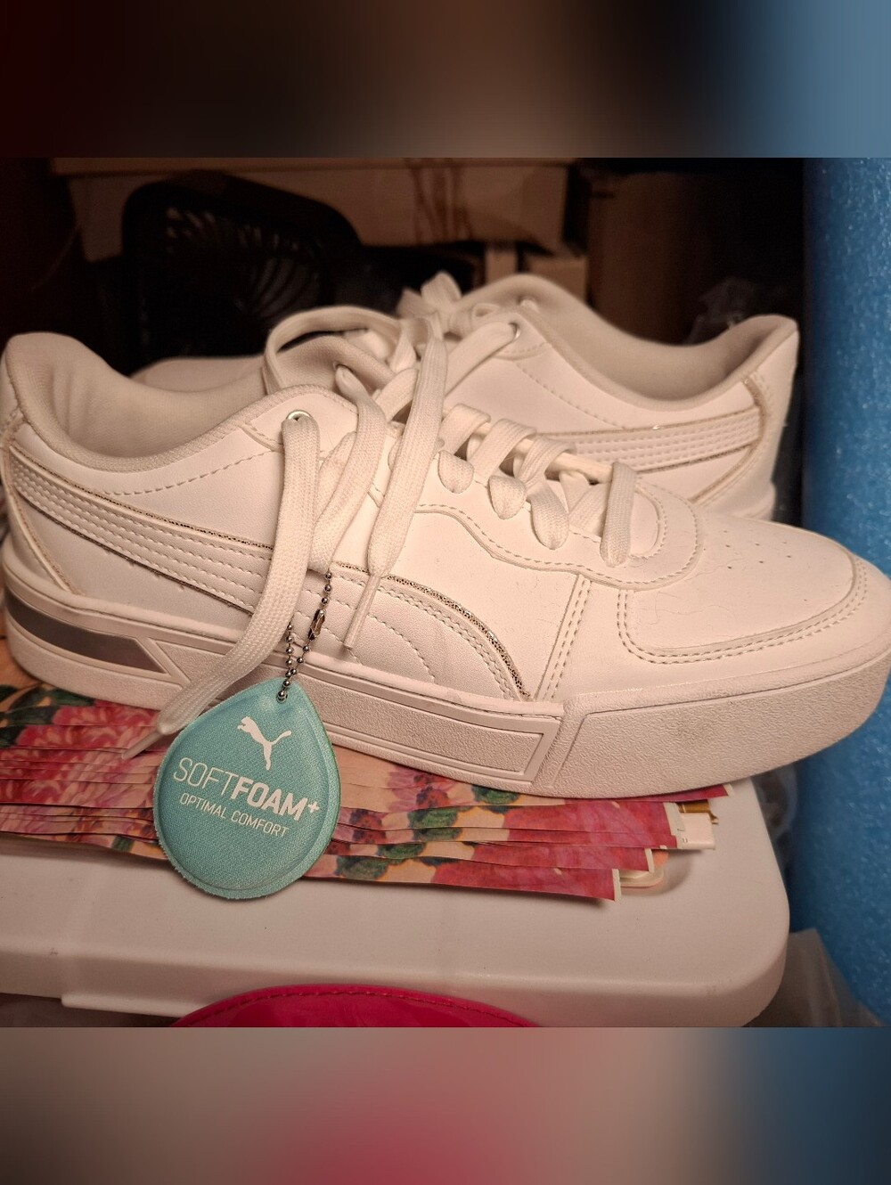 Puma White Lace-Up SoftFoam+ Sneakers